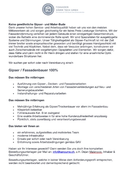 Hilfsgipser / Trockenbauer 100%