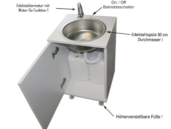 Mobiles Handwaschbecken Spüle Marktstand Imbiss Catering