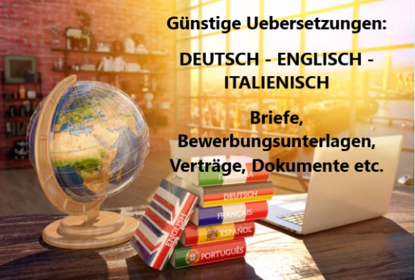Übersetzungen in Deutsch - Italienisch - Englisch: Günstig