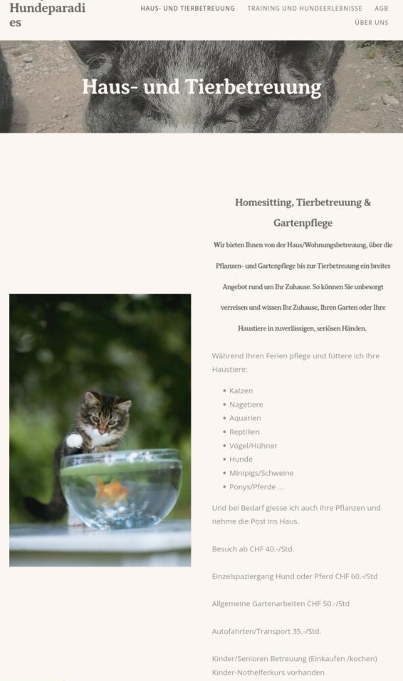 Haustier-/Pferdebetreuung im ZH-Oberland