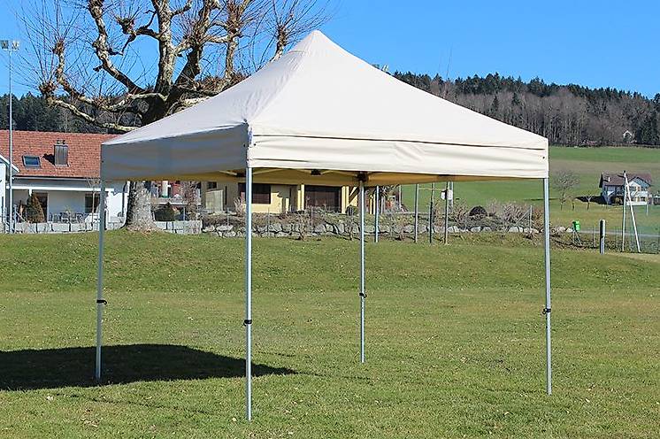 Faltpavillon 3x3 beige Marktstand Partyzelt Scherenzelt neu